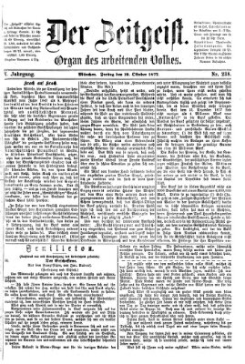 Der Zeitgeist Freitag 19. Oktober 1877