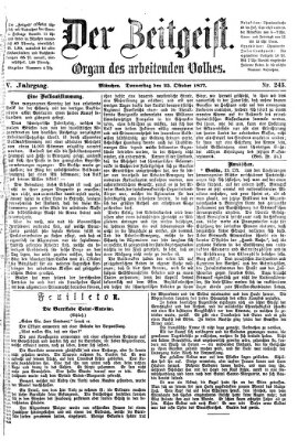 Der Zeitgeist Donnerstag 25. Oktober 1877