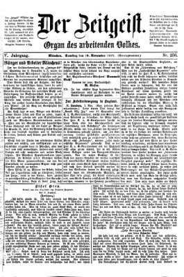 Der Zeitgeist Samstag 10. November 1877