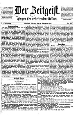 Der Zeitgeist Montag 12. November 1877