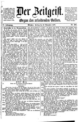 Der Zeitgeist Freitag 16. November 1877