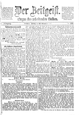 Der Zeitgeist Freitag 30. November 1877