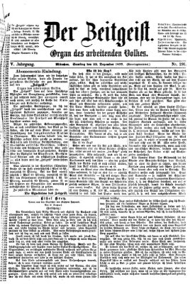 Der Zeitgeist Samstag 22. Dezember 1877