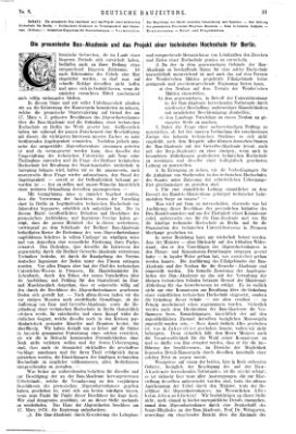 Deutsche Bauzeitung 〈Berlin〉 Samstag 27. Januar 1877