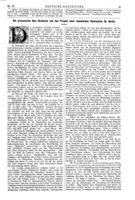 Deutsche Bauzeitung 〈Berlin〉 Samstag 3. Februar 1877