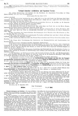 Deutsche Bauzeitung 〈Berlin〉 Mittwoch 26. September 1877