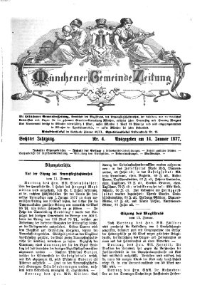 Münchener Gemeinde-Zeitung Sonntag 14. Januar 1877