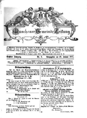 Münchener Gemeinde-Zeitung Sonntag 28. Januar 1877