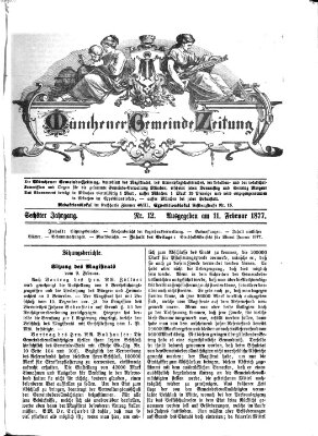 Münchener Gemeinde-Zeitung Sonntag 11. Februar 1877