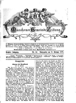 Münchener Gemeinde-Zeitung Sonntag 18. Februar 1877