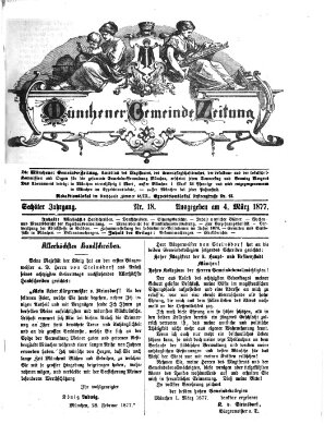 Münchener Gemeinde-Zeitung Sonntag 4. März 1877