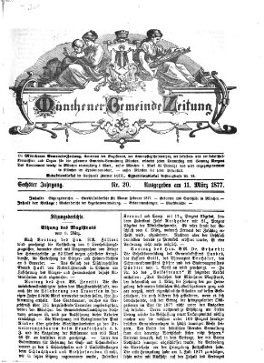 Münchener Gemeinde-Zeitung Sonntag 11. März 1877