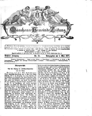 Münchener Gemeinde-Zeitung Donnerstag 3. Mai 1877