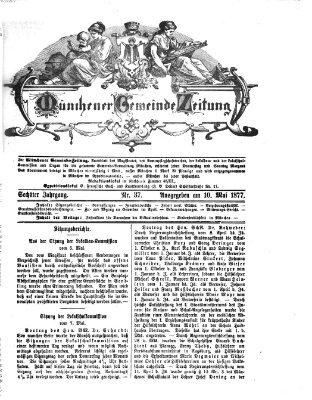 Münchener Gemeinde-Zeitung Donnerstag 10. Mai 1877