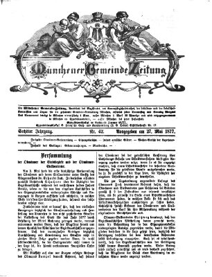 Münchener Gemeinde-Zeitung Sonntag 27. Mai 1877