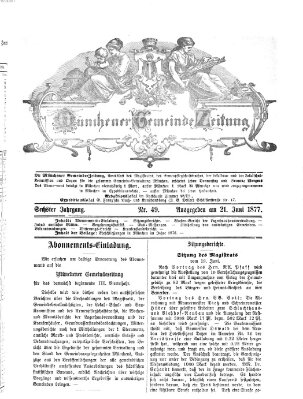 Münchener Gemeinde-Zeitung Donnerstag 21. Juni 1877