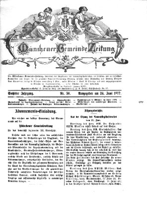 Münchener Gemeinde-Zeitung Sonntag 24. Juni 1877