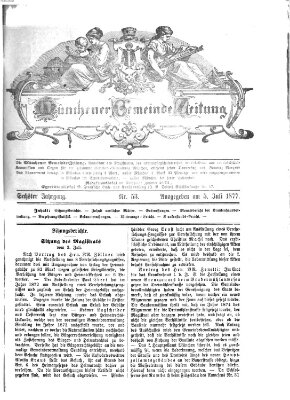 Münchener Gemeinde-Zeitung Donnerstag 5. Juli 1877