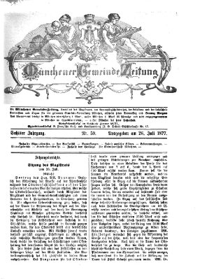 Münchener Gemeinde-Zeitung Donnerstag 26. Juli 1877