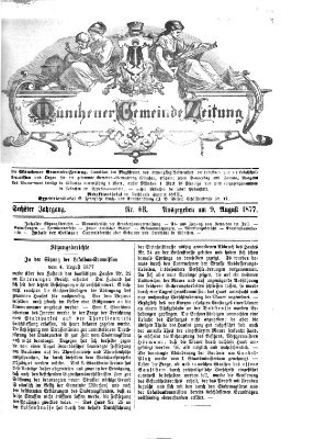 Münchener Gemeinde-Zeitung Donnerstag 9. August 1877