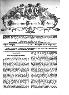 Münchener Gemeinde-Zeitung Sonntag 26. August 1877