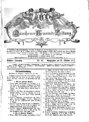 Münchener Gemeinde-Zeitung Sonntag 21. Oktober 1877