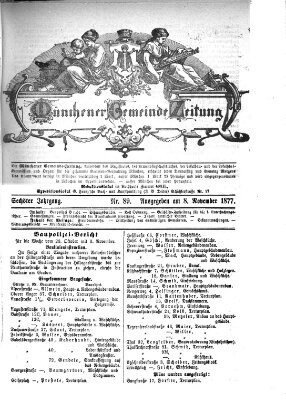 Münchener Gemeinde-Zeitung Donnerstag 8. November 1877