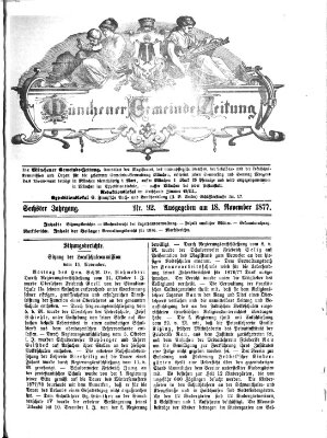 Münchener Gemeinde-Zeitung Sonntag 18. November 1877