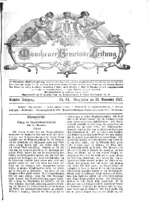 Münchener Gemeinde-Zeitung Sonntag 25. November 1877