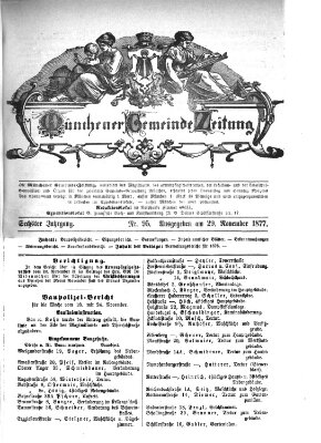 Münchener Gemeinde-Zeitung Donnerstag 29. November 1877