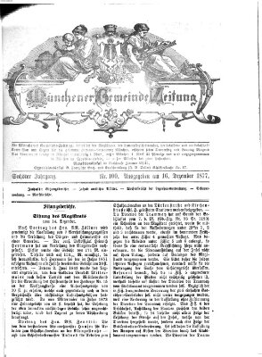 Münchener Gemeinde-Zeitung Sonntag 16. Dezember 1877