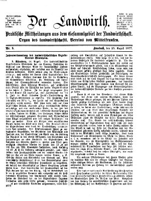 Der Landwirt (Ansbacher Morgenblatt) Samstag 25. August 1877