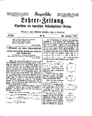 Bayerische Lehrerzeitung Freitag 23. Februar 1877