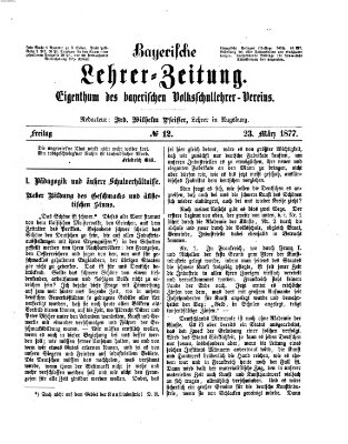 Bayerische Lehrerzeitung Freitag 23. März 1877