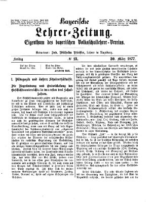 Bayerische Lehrerzeitung Freitag 30. März 1877