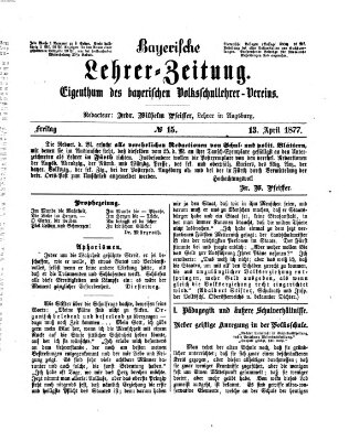 Bayerische Lehrerzeitung Freitag 13. April 1877