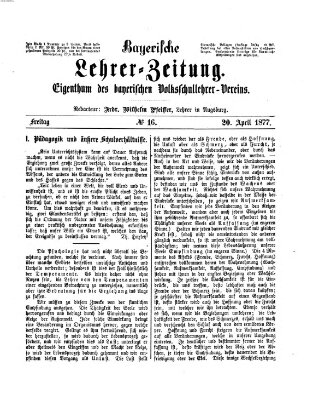 Bayerische Lehrerzeitung Freitag 20. April 1877