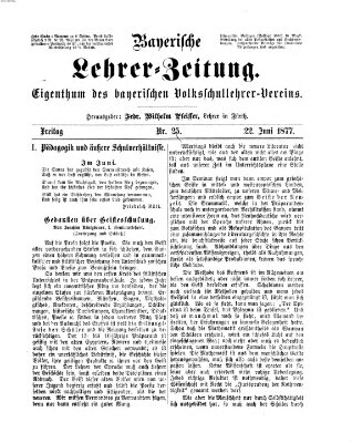 Bayerische Lehrerzeitung Freitag 22. Juni 1877