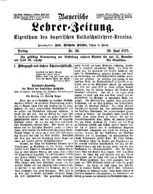 Bayerische Lehrerzeitung Freitag 29. Juni 1877