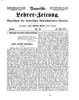 Bayerische Lehrerzeitung Freitag 20. Juli 1877