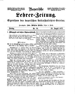 Bayerische Lehrerzeitung Freitag 24. August 1877