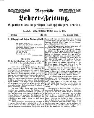 Bayerische Lehrerzeitung Freitag 31. August 1877