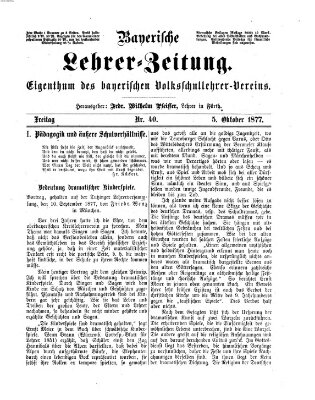 Bayerische Lehrerzeitung Freitag 5. Oktober 1877