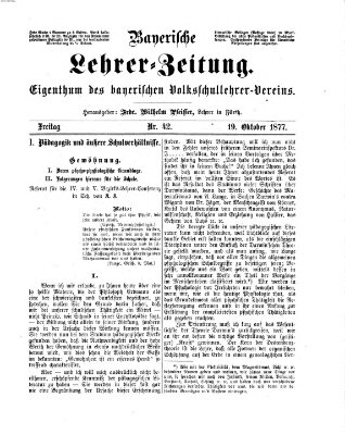 Bayerische Lehrerzeitung Freitag 19. Oktober 1877