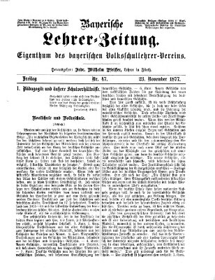 Bayerische Lehrerzeitung Freitag 23. November 1877