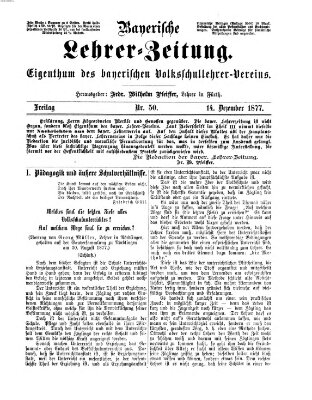 Bayerische Lehrerzeitung Freitag 14. Dezember 1877