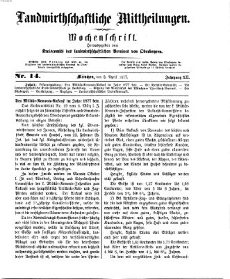 Landwirthschaftliche Mittheilungen Sonntag 8. April 1877