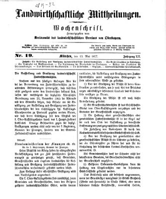 Landwirthschaftliche Mittheilungen Sonntag 13. Mai 1877