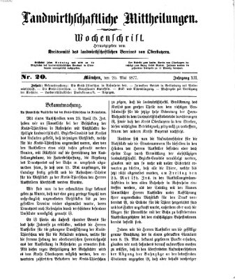 Landwirthschaftliche Mittheilungen Sonntag 20. Mai 1877