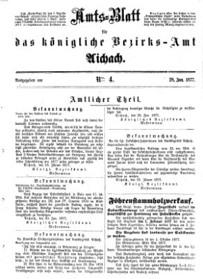 Amtsblatt für das Bezirksamt und Amtsgericht Aichach Sonntag 28. Januar 1877